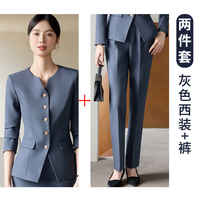 Suit Suit for Women Spring & Fall New Fashion Elegant Goddess Style Professional Wear Formal Wear Beauty Salon Jewelry Store Work Clothes