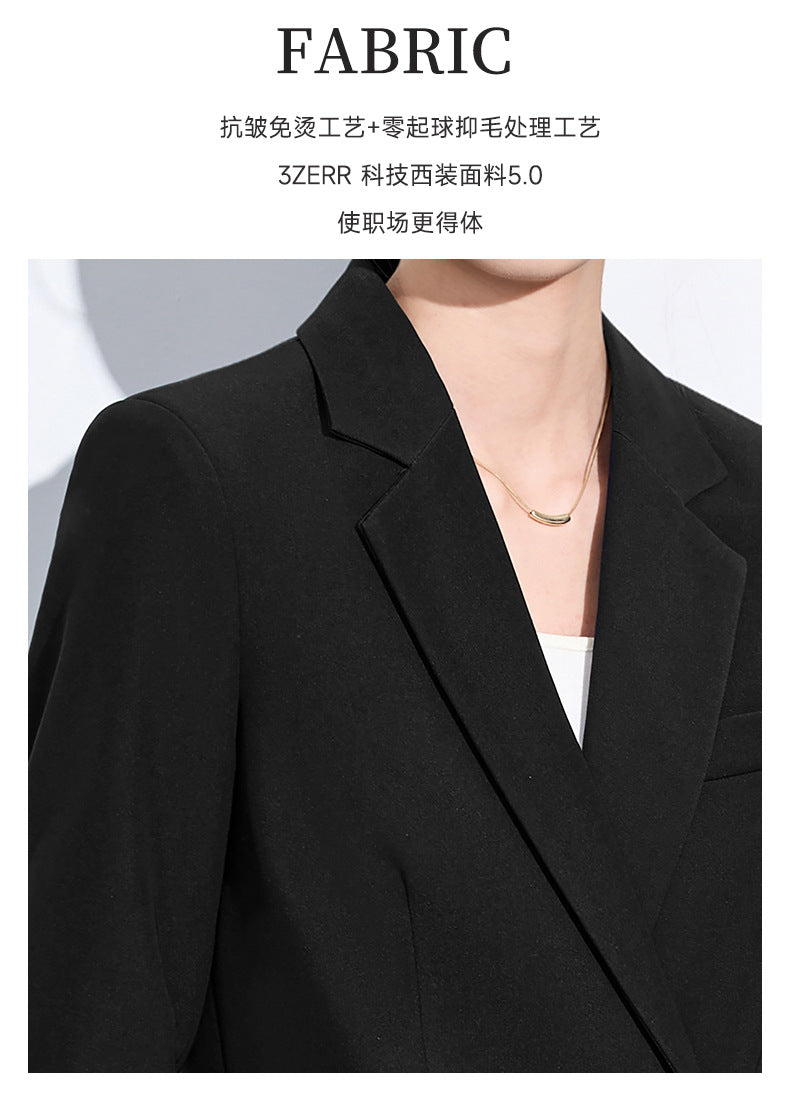 Blue Suit Suit for Women Spring & Fall New Style College Student Interview Classy Professional Formal Wear Small Suit Jacket Work Clothes