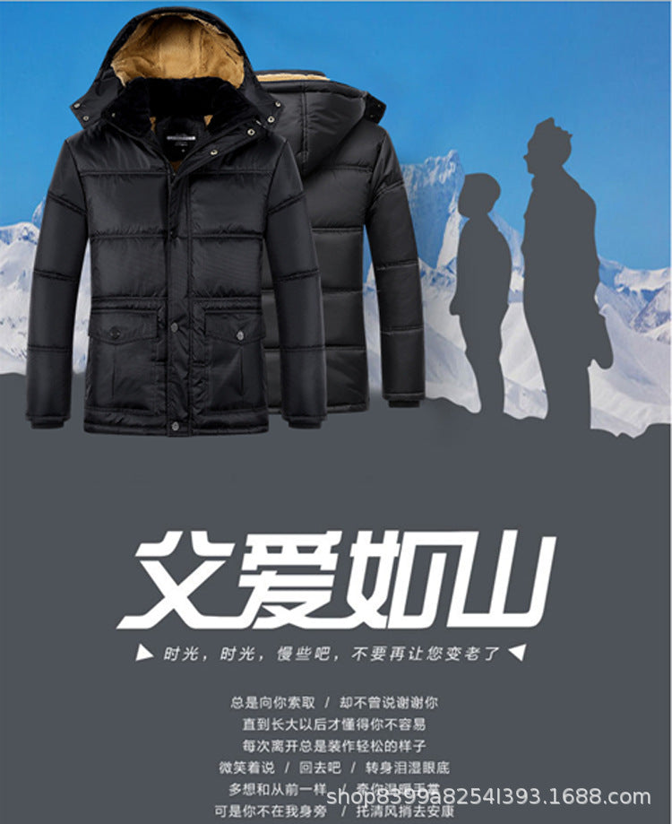 Cotton-padded coat for men 2019 new winter middle-aged and elderly warm cotton-padded coat fleece-lined thickened fashion dad wear wholesale