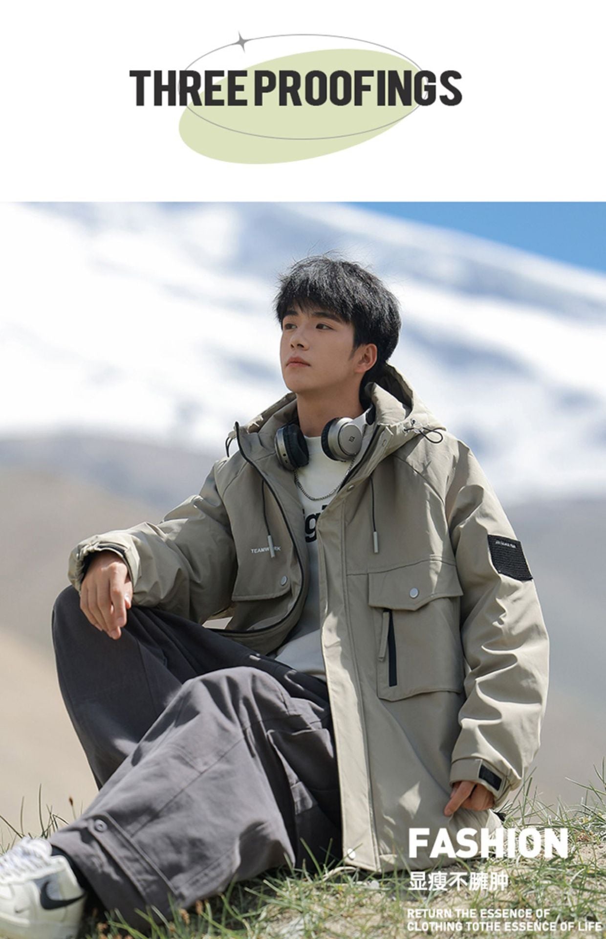 Woodpecker Assault down Cotton Jacket Men's Winter Thickeneded Warm Work Jacket Cotton Jacket New Hooded Winter Jacket