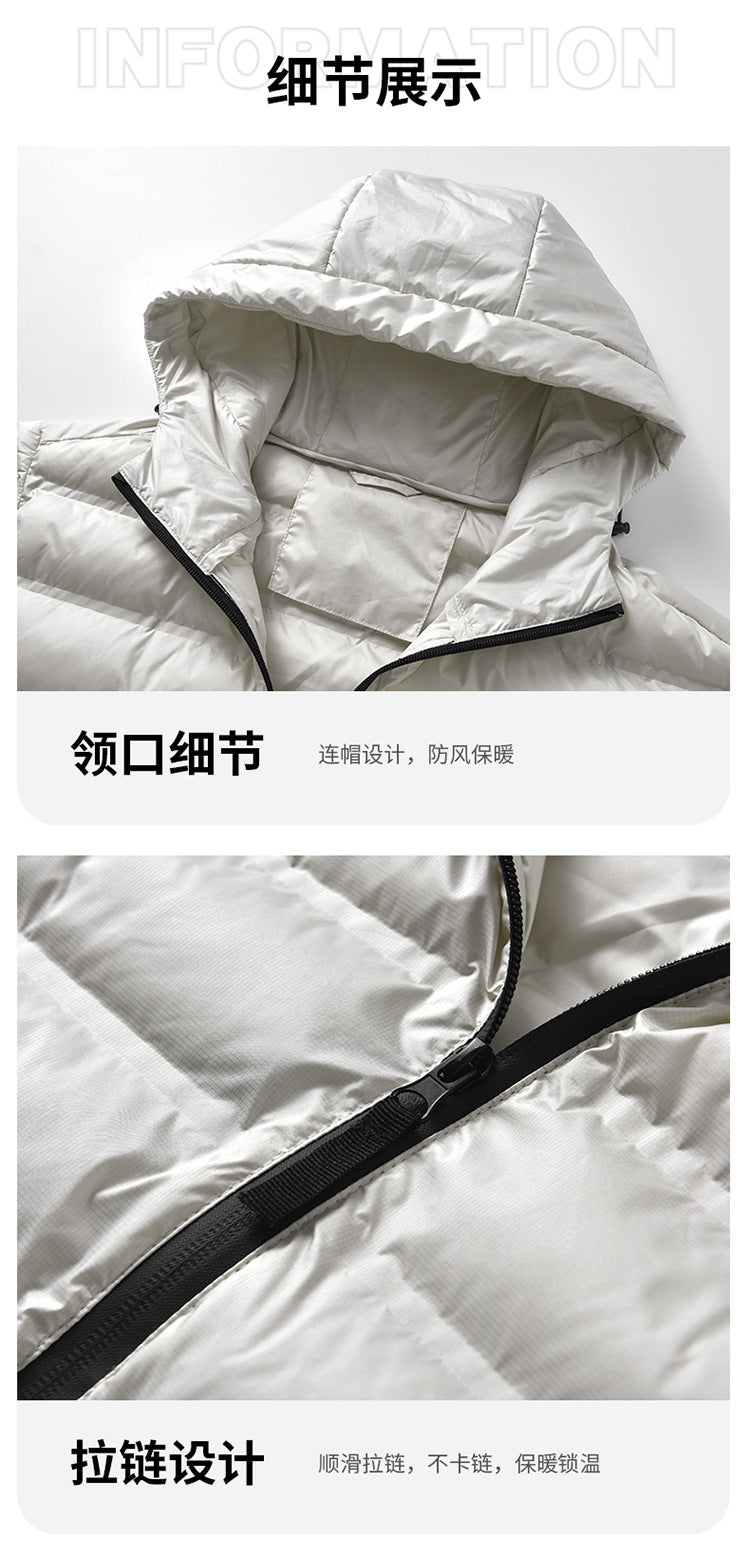 Cross-Border Wholesale 2025 Winter New Cotton-Padded Men's Short Hooded Jacket Trendy Brand Sports Warm Top Men's Clothing