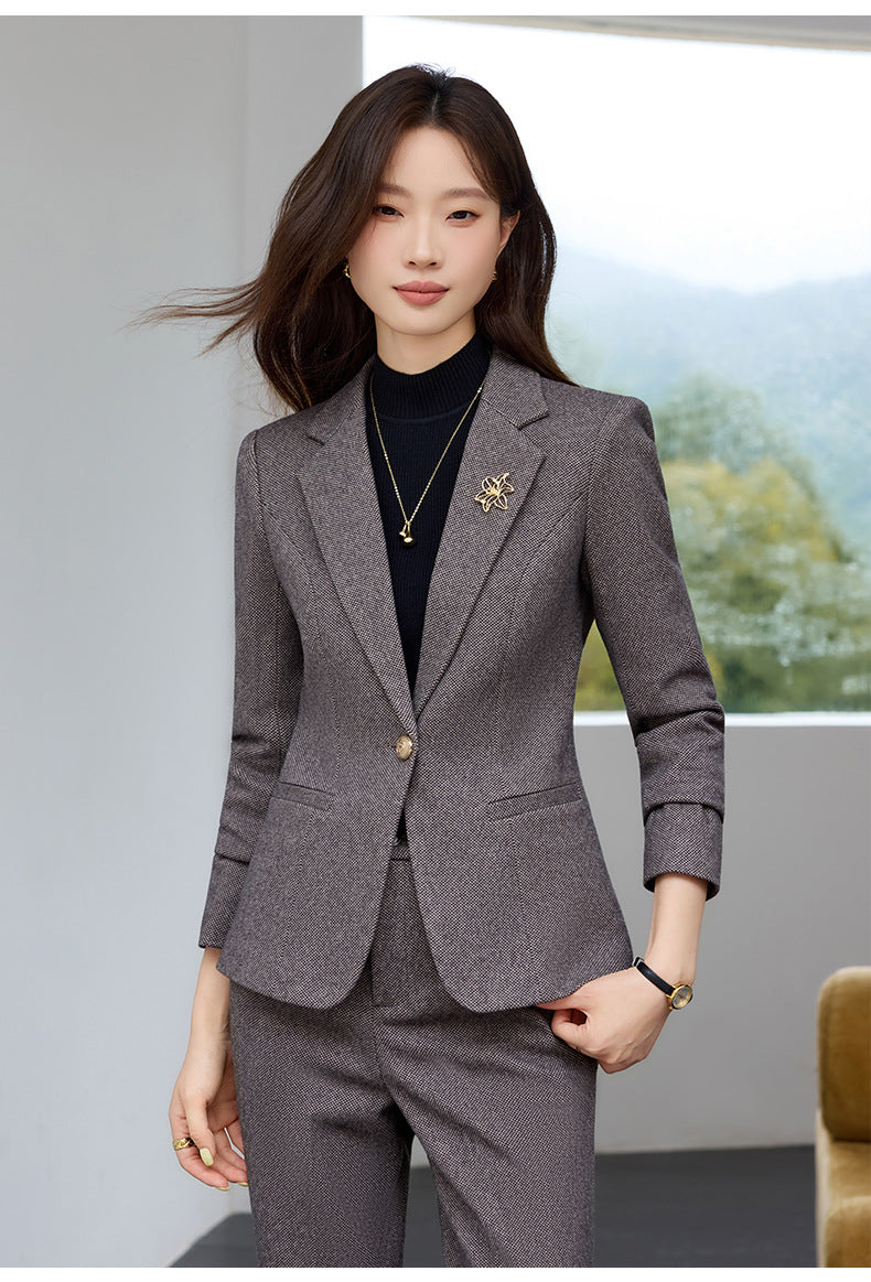 Cross-Border High-End Women's Suit Set, New Autumn Style, Professional Formal Wear, High-End, Elegant, Fashionable Workplace Suit Jacket