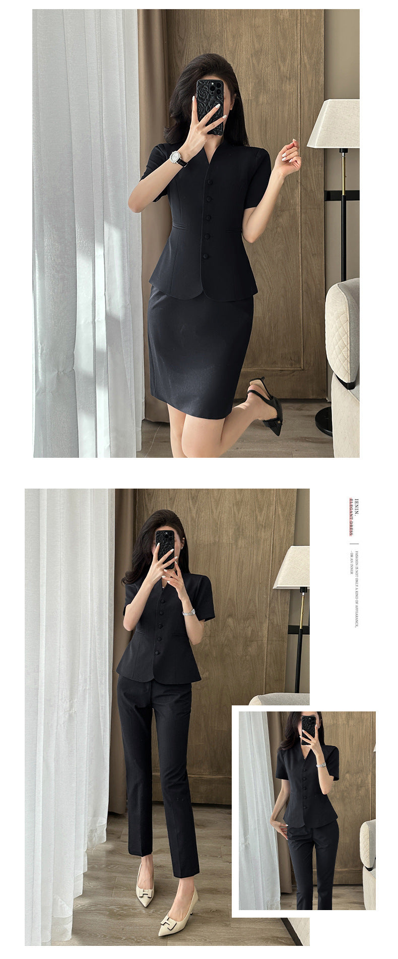 Short-Sleeved Suit Women's Summer Thin Business Attire Jewelry Store Gold Store Sales Workwear Hotel Front Desk Workwear