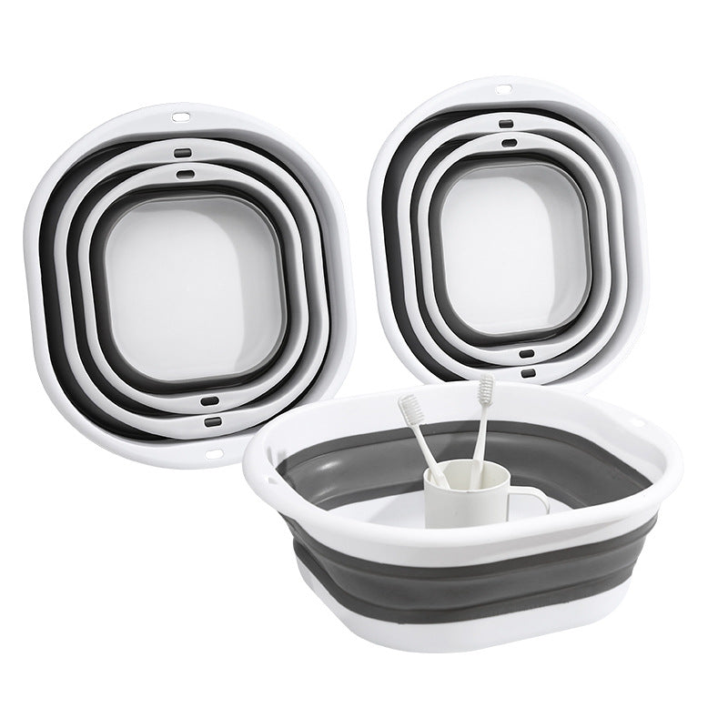 Folding Washbasin Bait Tray Fishing Gear Plastic Large Basin Square Basin Thickened Plastic Washbasin for Student Dormitory Use