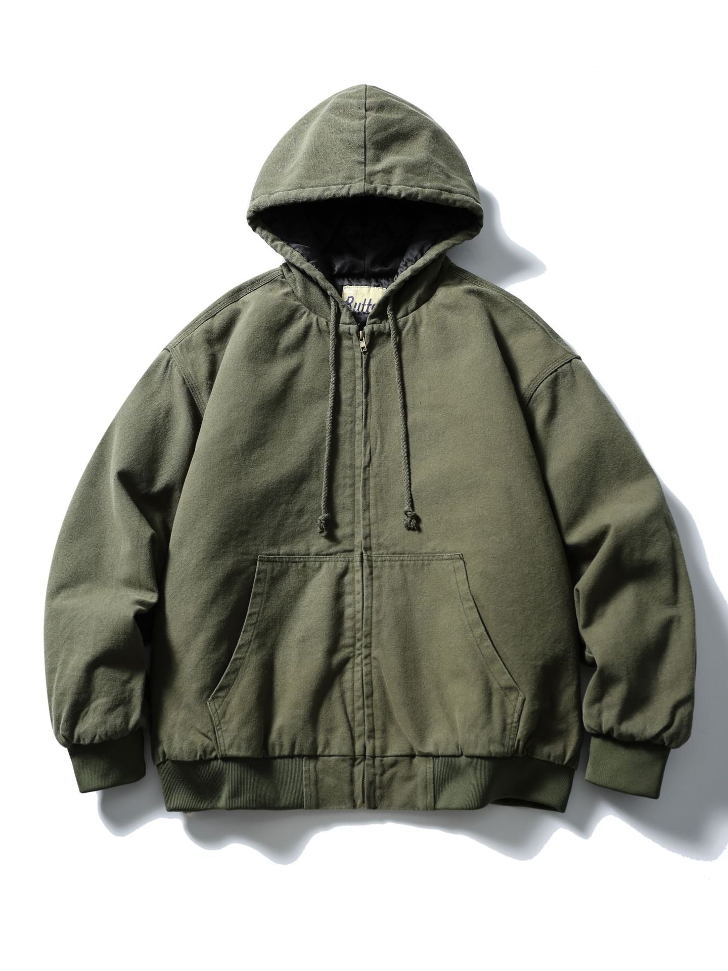 Mr. Song's Cross-Border Japanese-Style Trendy Heavily Washed Drawstring Hooded Inner Checkered Casual Warm Cotton Jacket for Men and Women