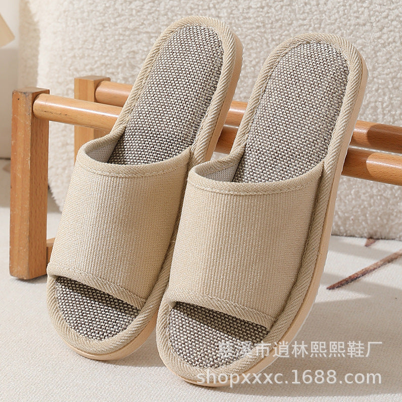 B&B Slippers Linen Hotel Disposable Slippers Beauty Salon Home Couple Men's Thickened Non-Slip Wholesale