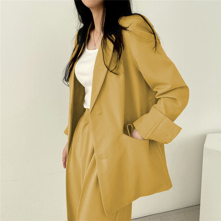Suit Jacket High Sense Women's Spring and Autumn Design Sense Thin Niche Professional suit Temperament Slim-fit Small Suit Two-piece Set