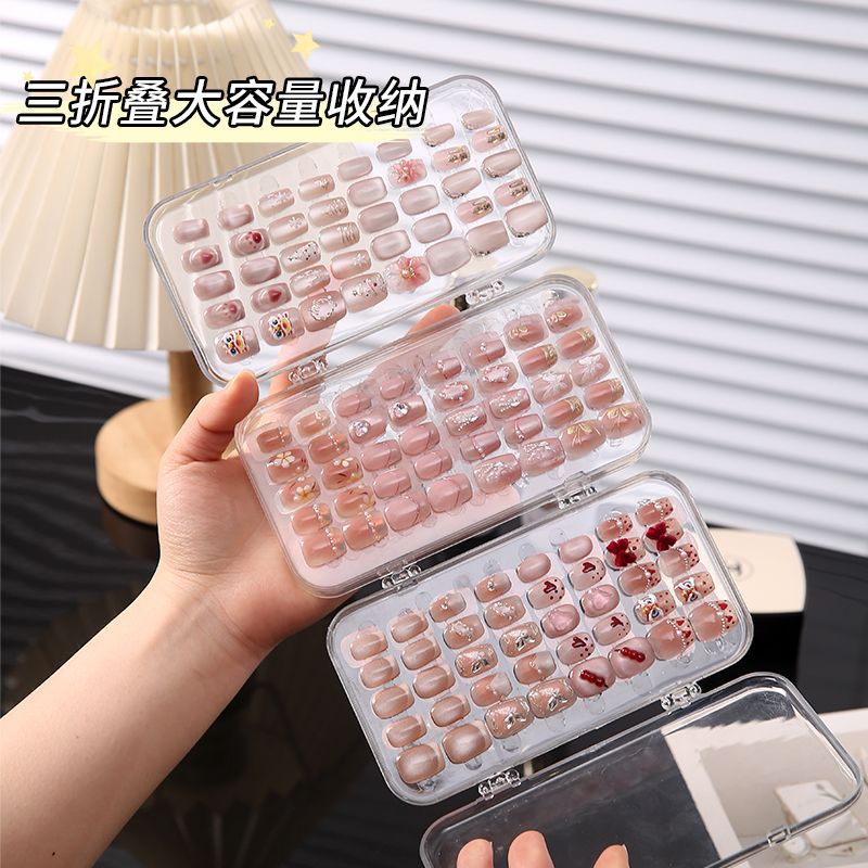 Nail Salon Influencer Portable Wearable Nail Organizer Display Box 70% off Stack Nail Transparent Dustproof Jewelry Storage Box