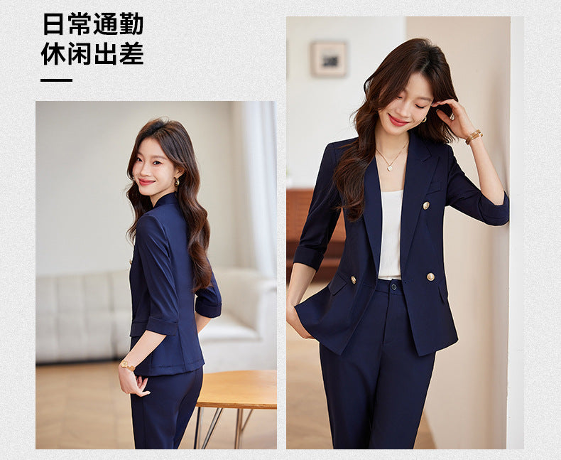 Seven-point Sleeve Suit suit Women's Spring and Summer New College Student Work Clothes Interview Dress Slim-fit Jacket Professional Suit