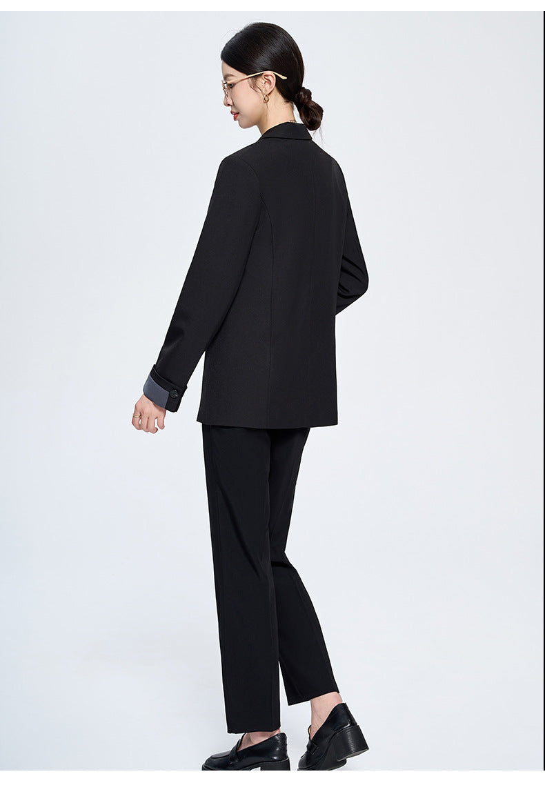 Cross-Border Gray Blazer for Women, New Spring and Autumn Style, Professional Formal Wear, Light Workplace Workwear, High-End Suit Set