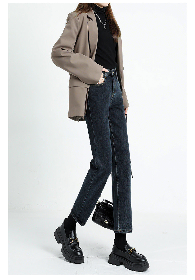 Women's Cropped Cigarette Pants 2026 New Autumn High-Waisted Slim-Fit Stretchy Skin-Friendly Comfortable Baguette Narrow Straight-Leg Pants