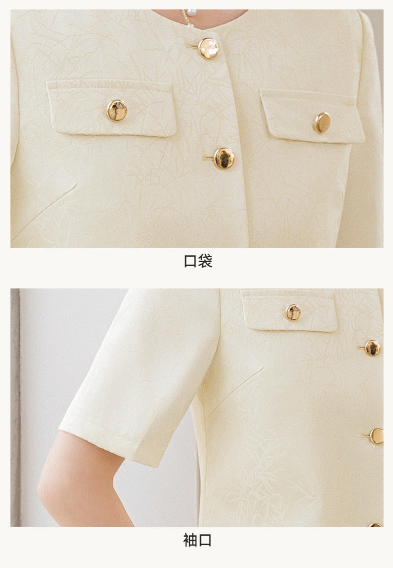 Summer Suit for Women, Thin, High-End, Professional, Fashionable, Short-Sleeved Suit, Wide-Leg Pants Two-Piece Set
