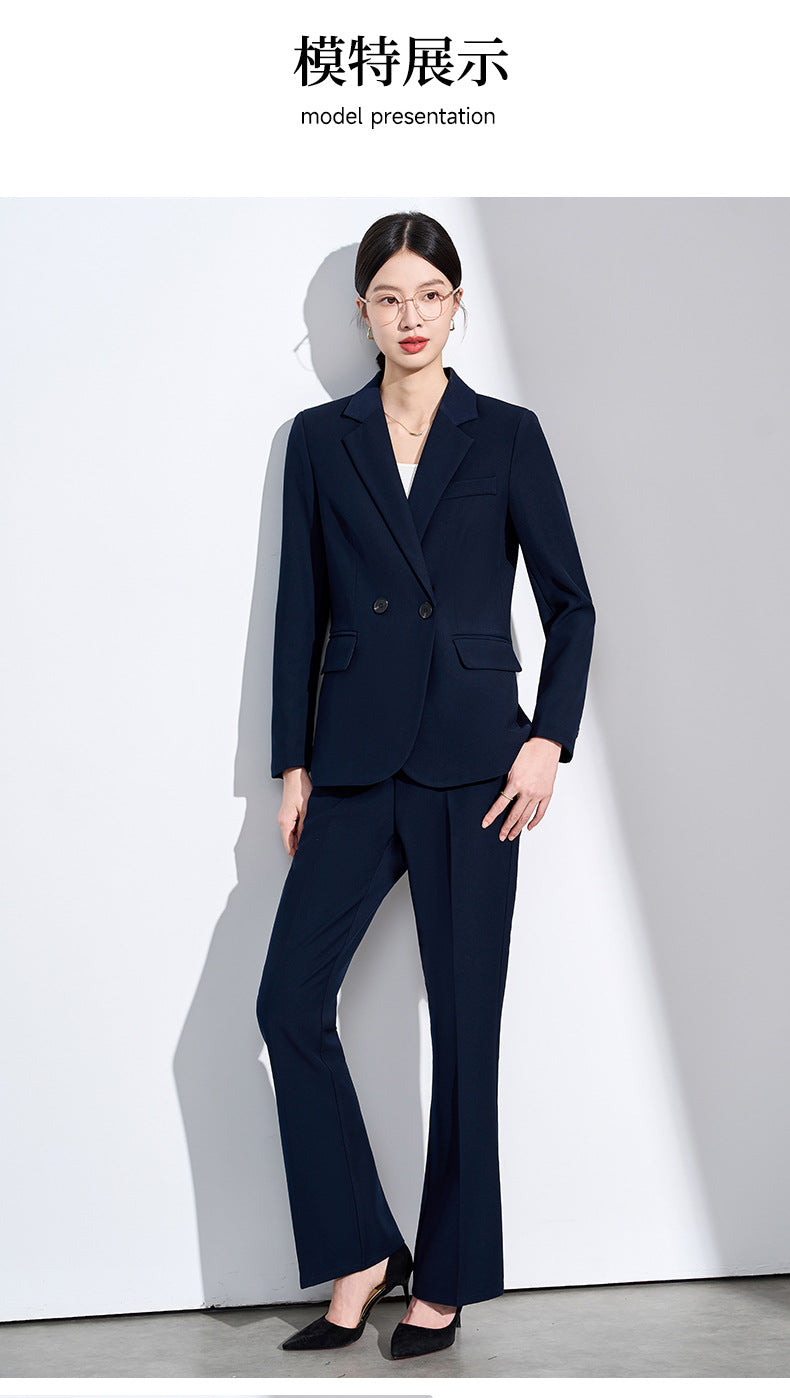 Blue Suit Suit for Women Spring & Fall New Style College Student Interview Classy Professional Formal Wear Small Suit Jacket Work Clothes