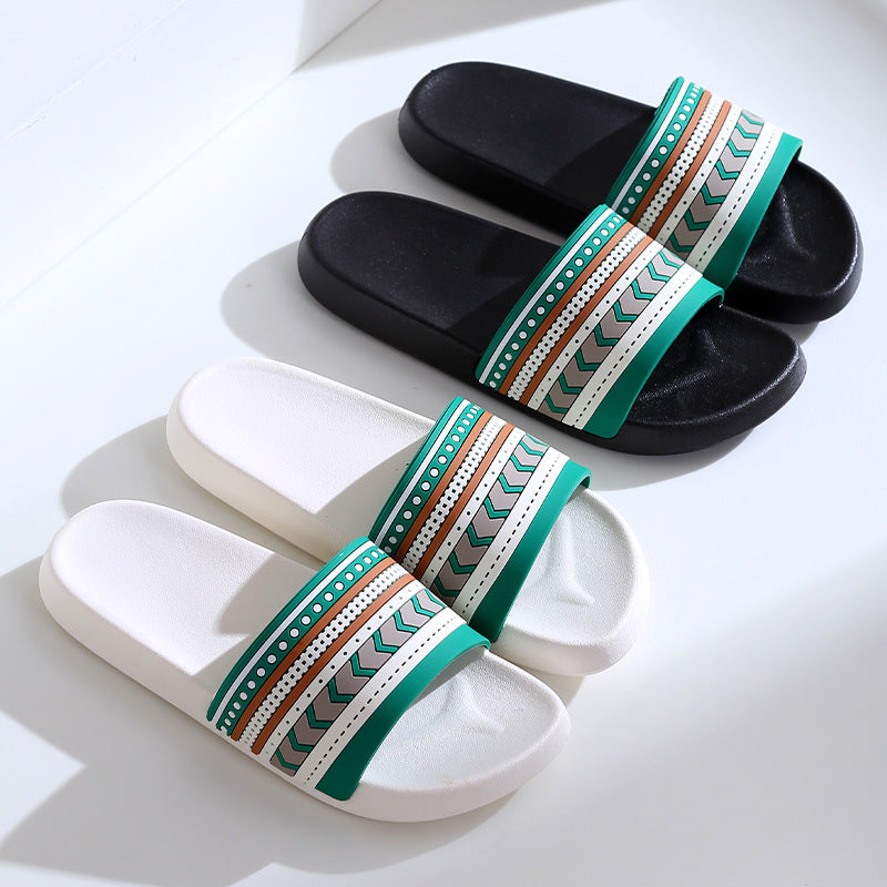Home Slippers Indoor Bathroom Non-slip Sandals Summer Outdoor Leisure Sandals and Slippers Couple Wear Trendy Slides