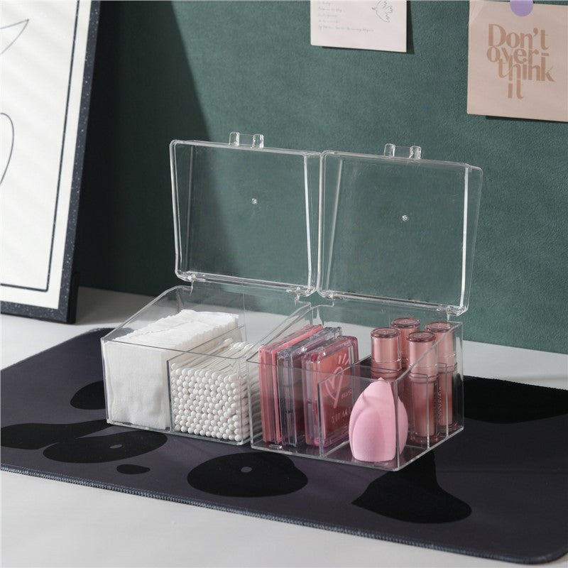 Makeup Cotton Swab Storage Box Makeup Remover Cotton Toothpick Line Acrylic Box Desktop Beauty Egg Cosmetics Storage Box