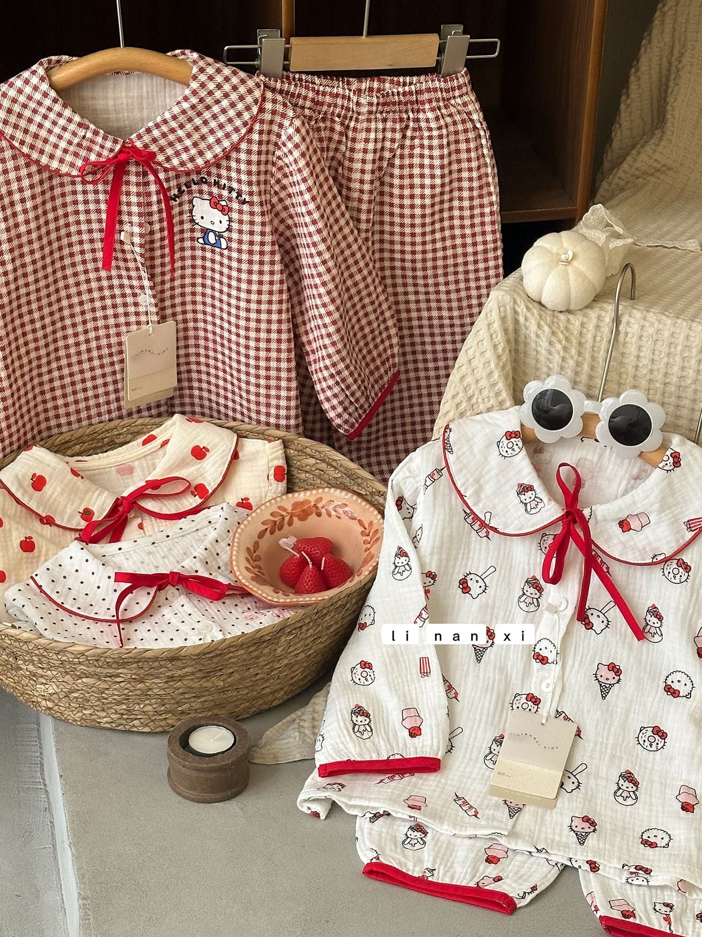 Princess Style Children's Lapel A-Class Cartoon Loungewear Set 2026 Spring New Baby Sweet and Cute Pajamas and Sleep Pants