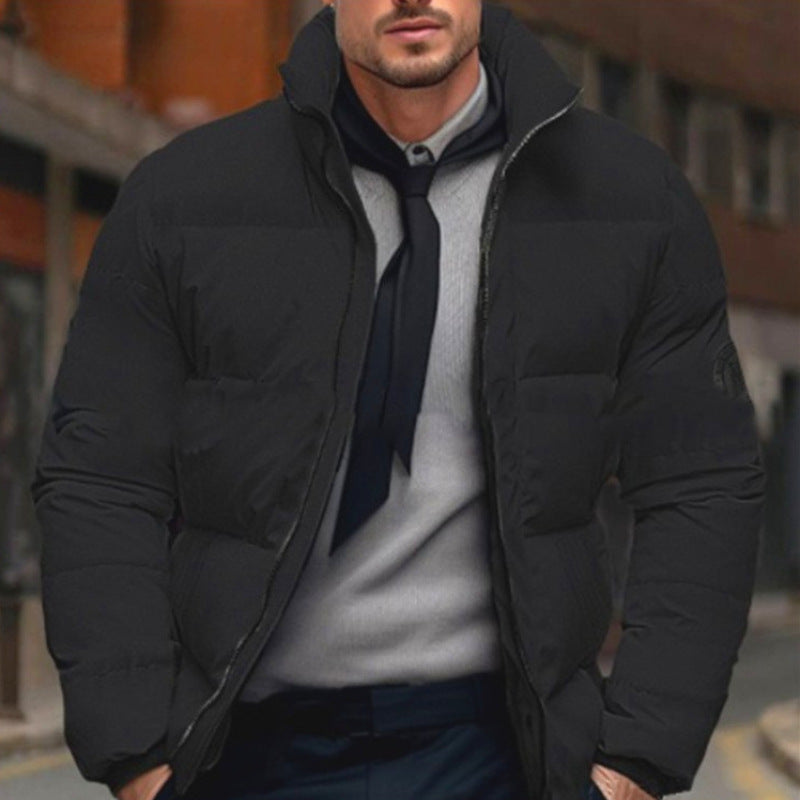 Cross-border Autumn and Winter Foreign Trade Men's Thickened Cotton-padded Clothes Men's European Size Labeling Cotton-padded Jacket Bread Clothes Casual plus size Cotton-padded Jacket Coat