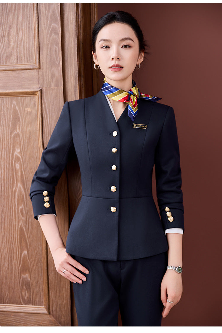High-End Professional Suit for Women, Autumn Outfit, Stylish and Capable Workwear for Sales Department and Beauty Salon
