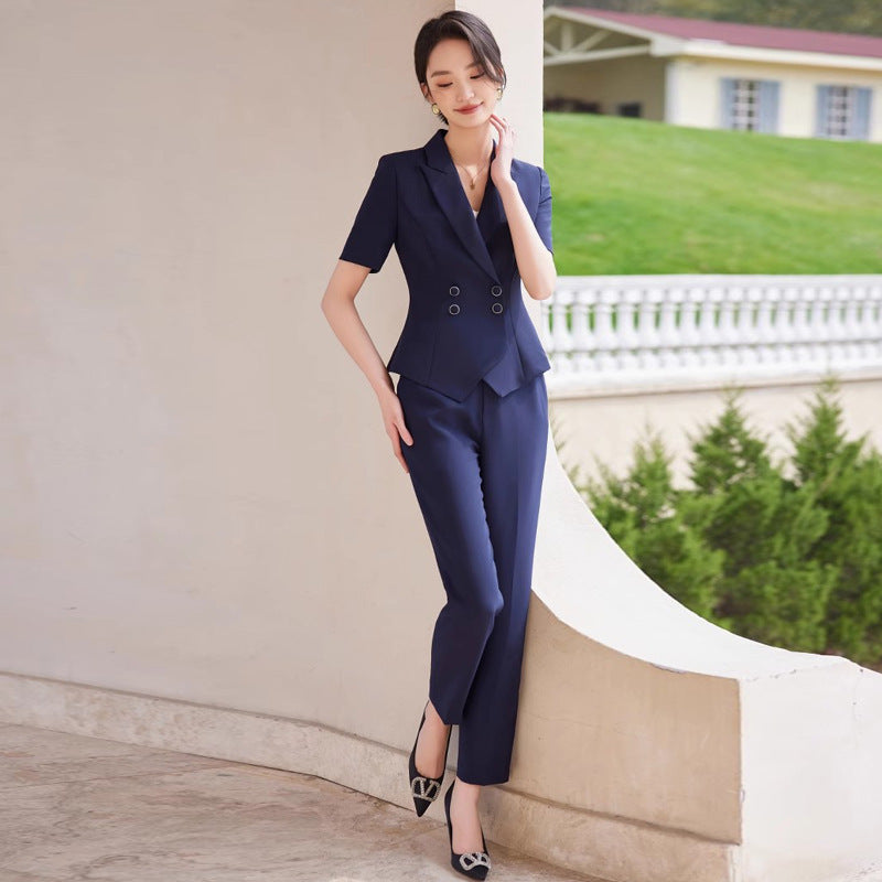 Aishangchen Sales Department Temperament Suit 2025 New Work Clothes Professional Business Short-Sleeved Suit Professional Wear