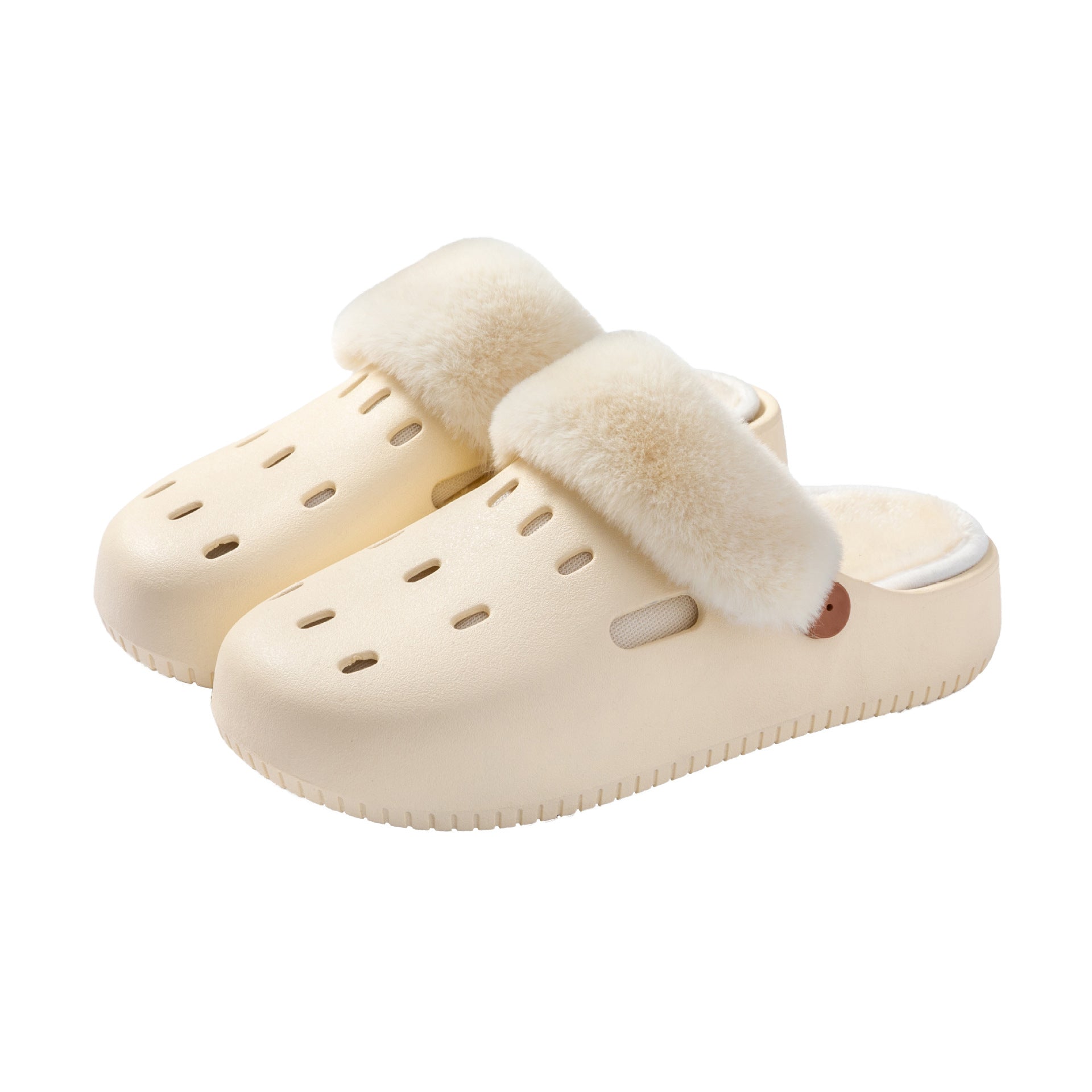 Plush Croc Shoes Women's Winter 2025 New Outerwear Fashion Internet Celebrity Couple Thick-Soled Removable Cotton Slippers for Men