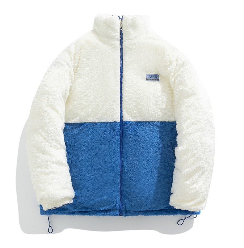 Men's Winter New Cotton Coat with Lamb Fleece, Thickened Couple's Stand Collar Casual Trendy Cotton Jacket Manufacturer