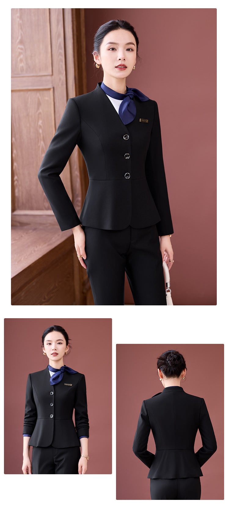 Gray Suit Suit for Women 2025 New Spring & Fall High-End Business Attire Formal Hotel Front Desk Manager Work Clothes
