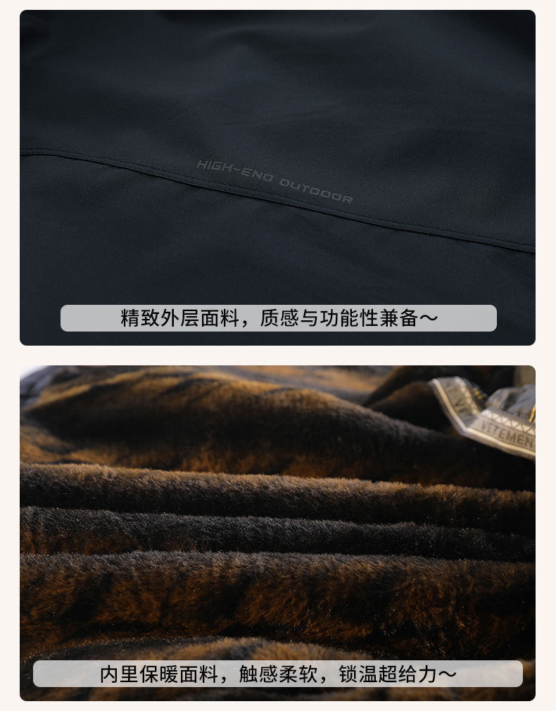 Factory Direct Supply Rechargeable Heated Cotton Jacket for Men, Fleece-Lined Thickened Hooded Coat, Middle-Aged and Elderly Warm Parka