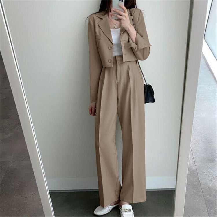 Autumn 2022 New khaki Small Suit Jacket Women's High Sense Small Temperament Commuter Suit suit
