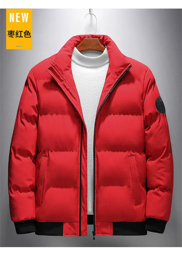2022 Winter New Men's Cotton Jacket Trendy Stand Collar down Cotton Coat Men's Fashion Brand Outerwear Korean Style Thick Cotton Jacket
