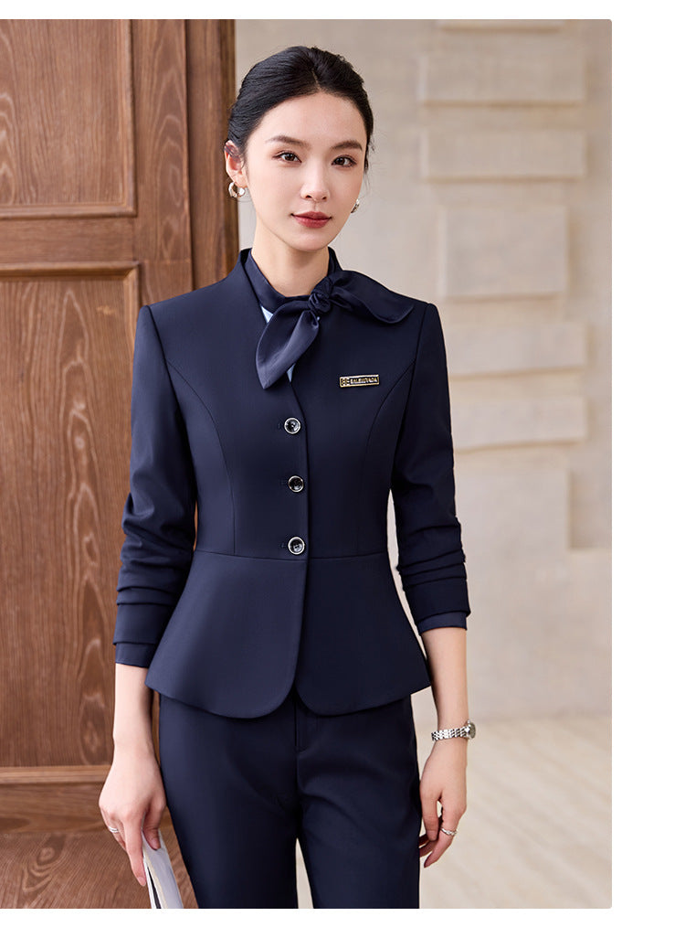Gray Suit Suit for Women 2025 New Spring & Fall High-End Business Attire Formal Hotel Front Desk Manager Work Clothes