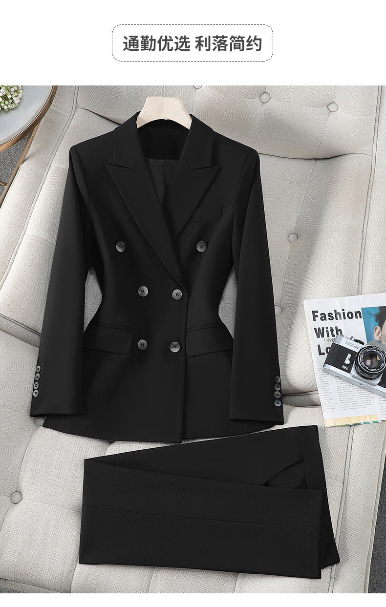 Cross-Border Suit Set for Female College Students, Interview Attire, Formal Fitted Jacket, New High-End Professional Workwear