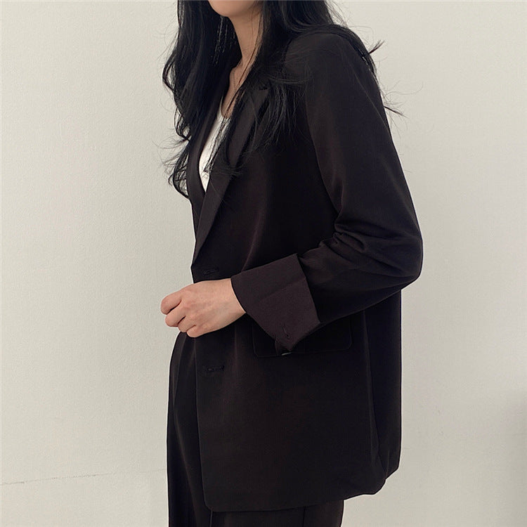 Suit Jacket High Sense Women's Spring and Autumn Design Sense Thin Niche Professional suit Temperament Slim-fit Small Suit Two-piece Set