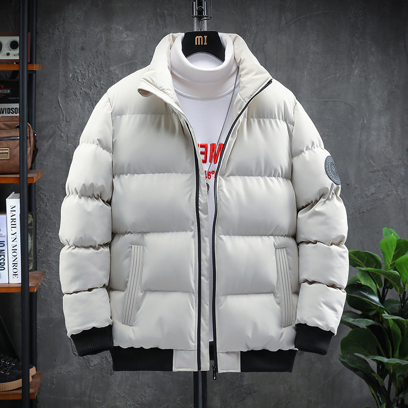 Cross-border new men's cotton-padded jacket fashion thick simple winter cotton-padded jacket youth men's warm coat jacket foreign trade