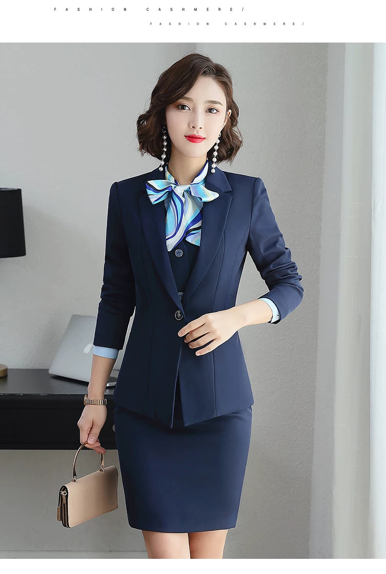 Three-piece suit overalls manager interview formal attire front desk beauty salon business attire bank mobile vest uniform
