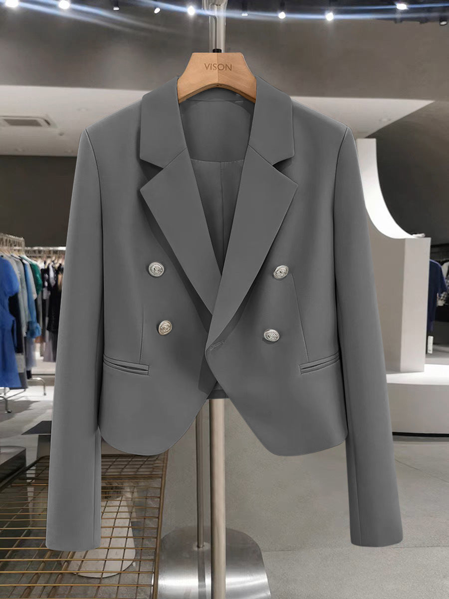 Small Suit Jacket Women's 2025 New Spring and Autumn Casual Korean Style Design Sense Black Small Suit Outside Cross-border