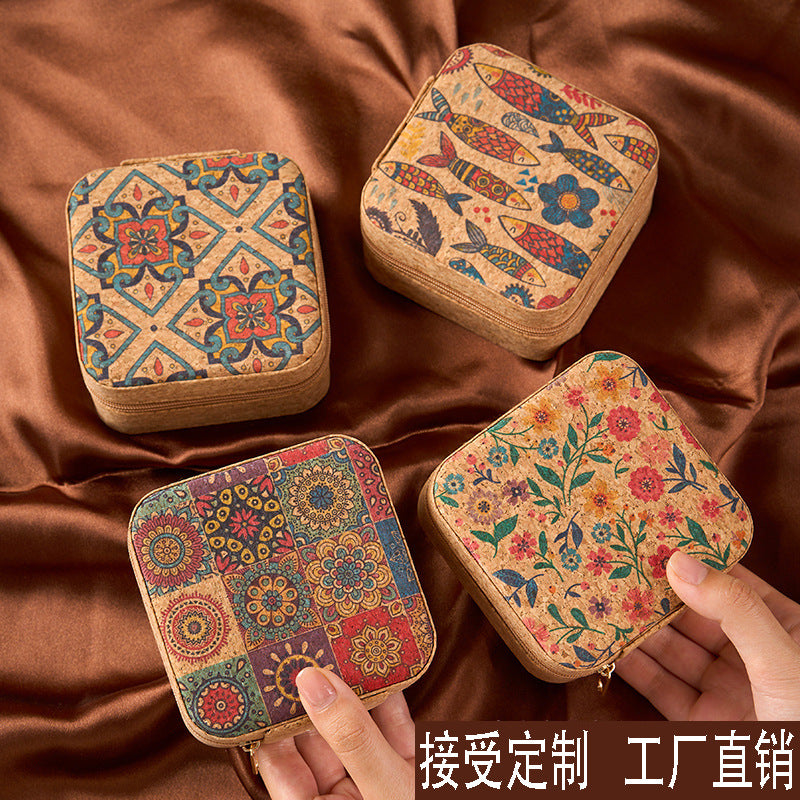 Retro Style Imitation Pu Leather Square Sewing Box Household Sewing and Mending Needle and Thread Set Portable Daily Essential Sewing Kit