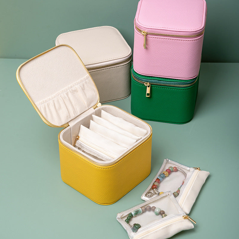 Cross-border independent packaging bag jewelry box portable ladies travel earrings necklace jewelry storage box anti-oxidation