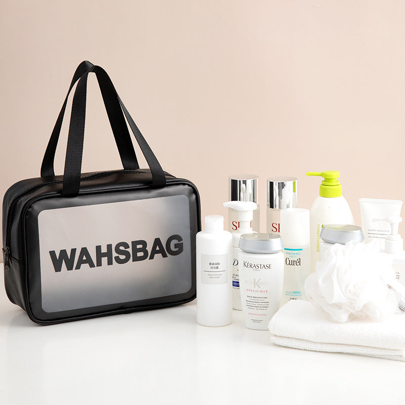 Korean Satchel Cosmetic Bag Pvc Dry and Wet Separation Toiletry Bag Satchel Waterproof Bath and Swimming Frosted Storage Bag