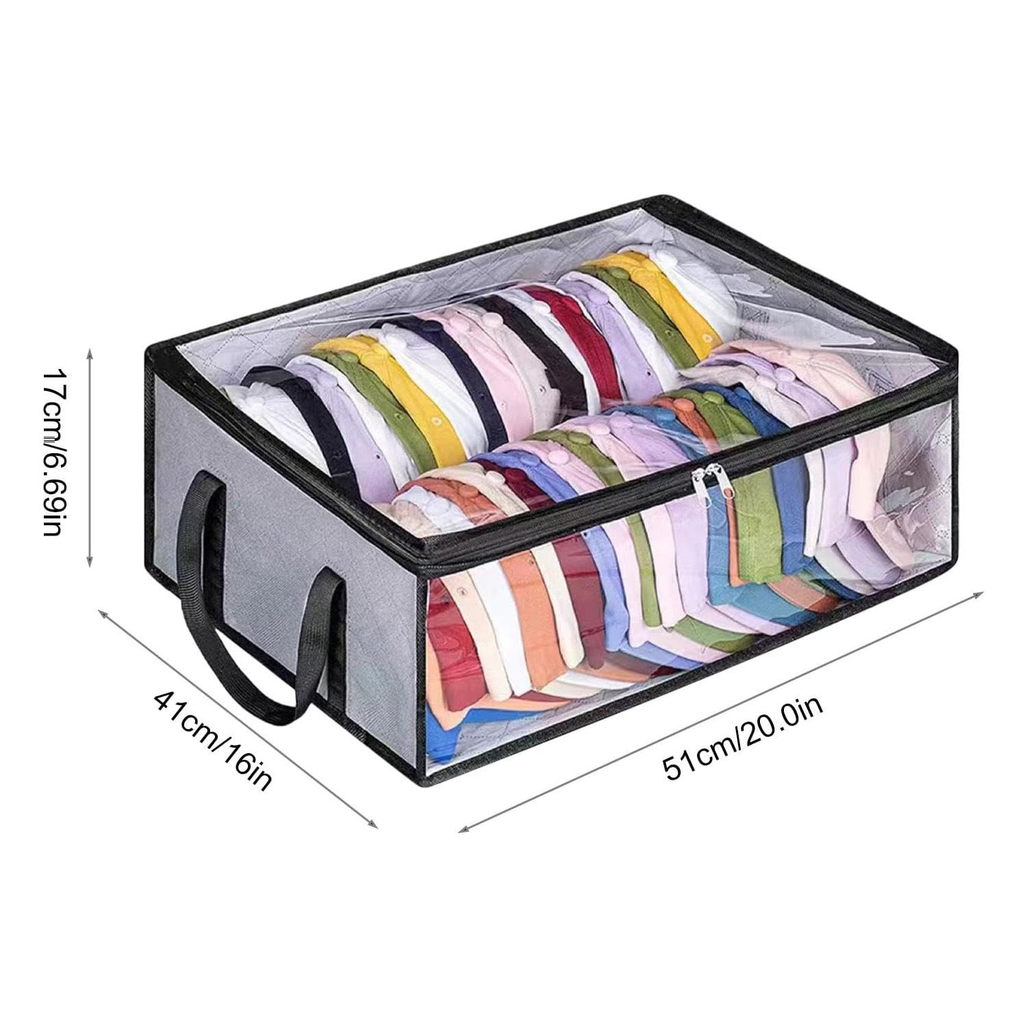 Amazon Large Window Transparent Storage Bag Portable Hat Clothes Foldable Storage Bag Storage Handbag Visual