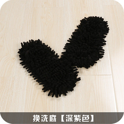 Chenille Lazy Supplies Removable and Washable Cleaning Winter Floor Slippers Floor Mopping and Cleaning Slippers Base 1 Pair