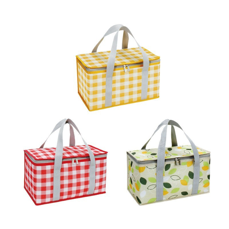 Insulated Box Large Capacity Thickened Aluminum Film Picnic Bag Outdoor Portable Picnic Basket Camping Foldable Picnic Basket