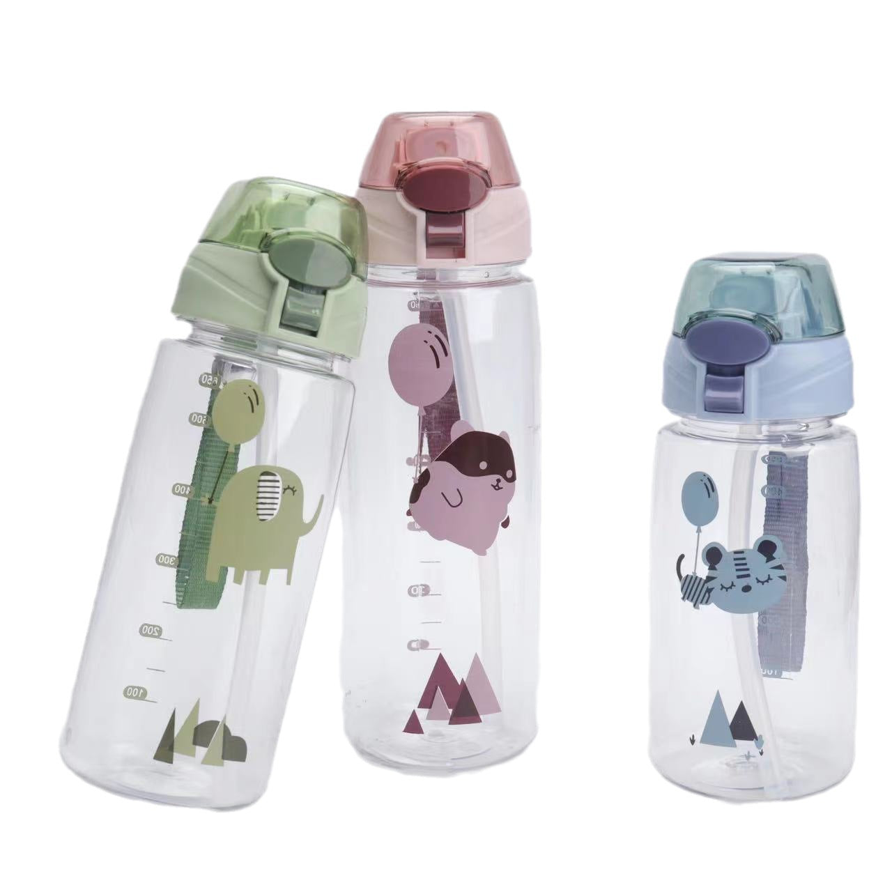 Straw Cup Student High Temperature Cartoon Cute Universal Wholesale Plastic Handy Cup Direct Drinking Large Capacity Kettle