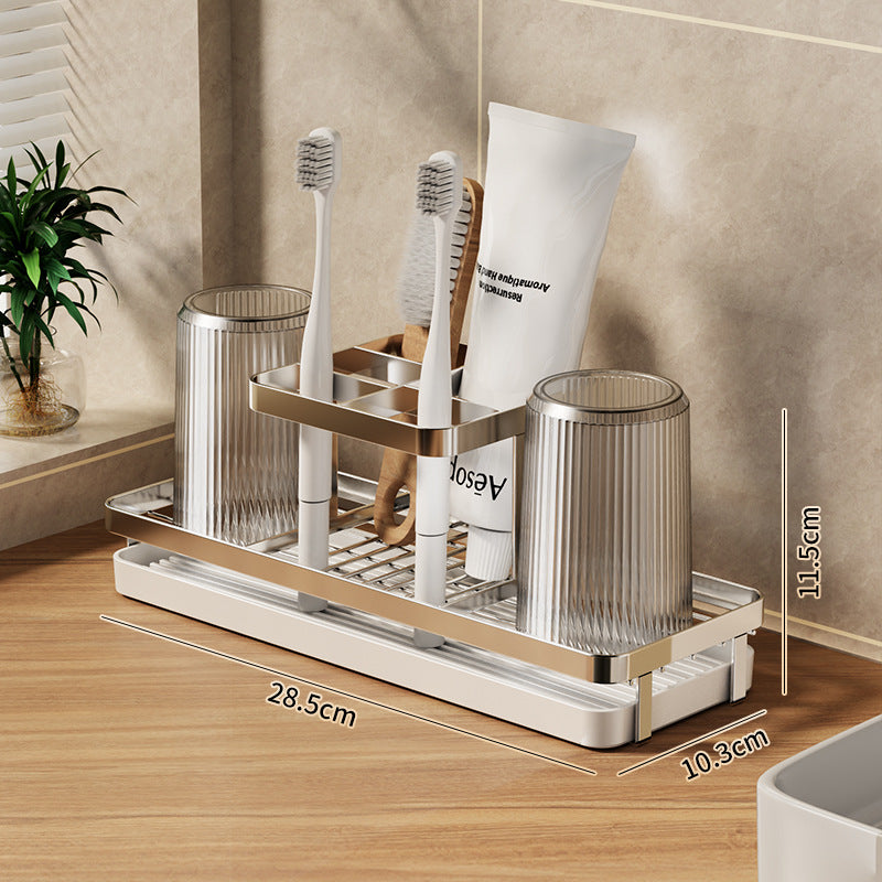 Simple Teeth Cup Toothbrush Storage Rack Toilet Toothbrush Mouthwash Cup suit Washing Table Electric Toothbrush Storage Rack