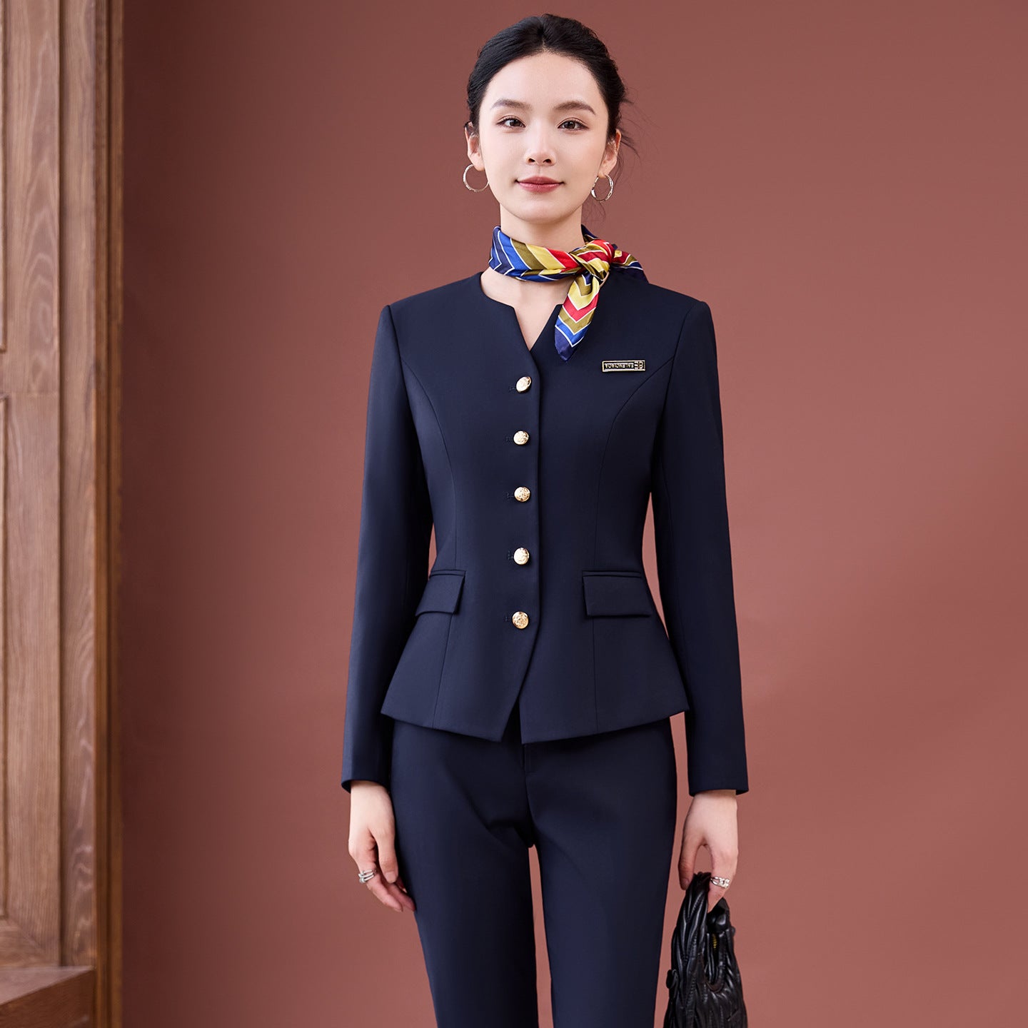 Professional Suit Suit Women's Autumn and Winter New Hotel Front Desk Jewelry Store Workwear Beauty Salon Front Desk Manager Workwear
