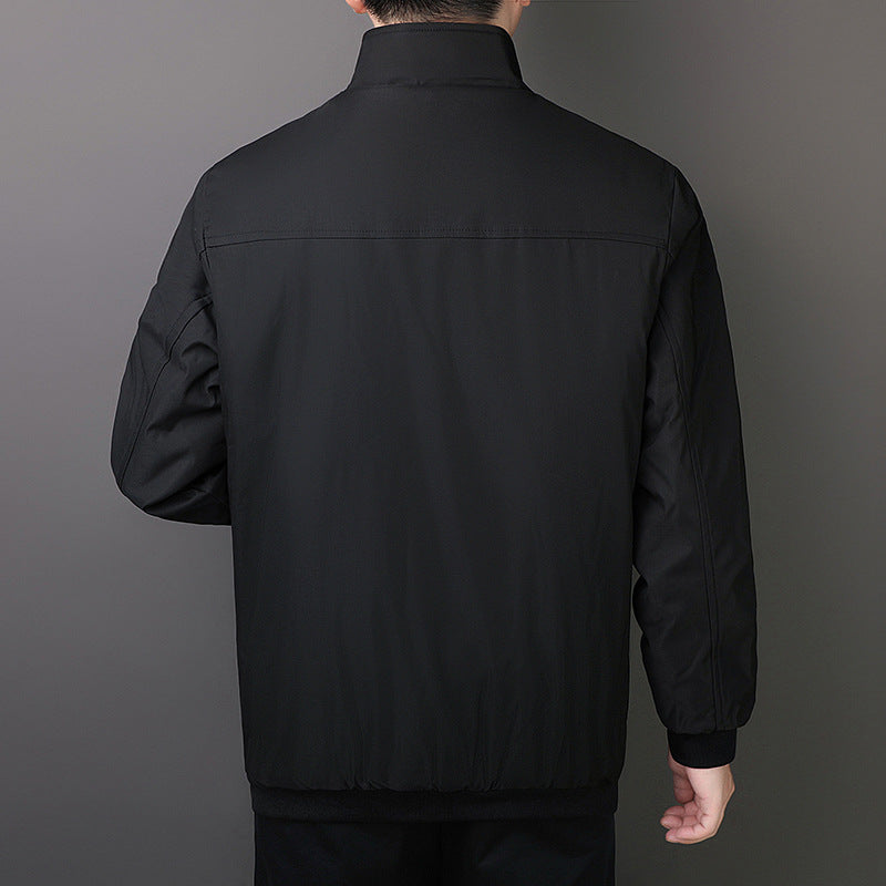 Classic Explosions plus size Middle-aged and Elderly Dad Clothes Winter fleece-lined Thickened Executive Collar Thickened fleece-lined Jacket
