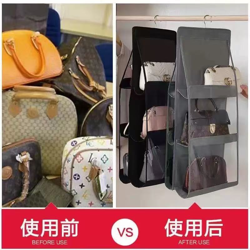 Bedroom Wardrobe Storage Bag Dust Bag Bag Storage Hanging Bag Hanging Eight Double-Sided Storage Six-Layer Storage Bag