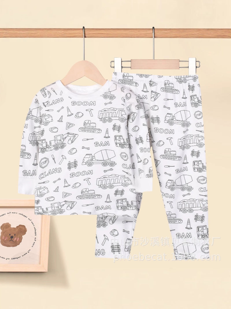 Foreign Trade Independent Stand Pull-Up Cotton Girls Sketch Coloring Comfortable Kidsren's Set Fun DIY Hand-Painted Class a Graffiti