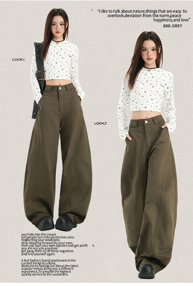 Raccoon House # Wizard of oz 2025 Early Autumn New Fashion High-Waisted Casual Versatile Cargo Pants Women's Casual Jeans