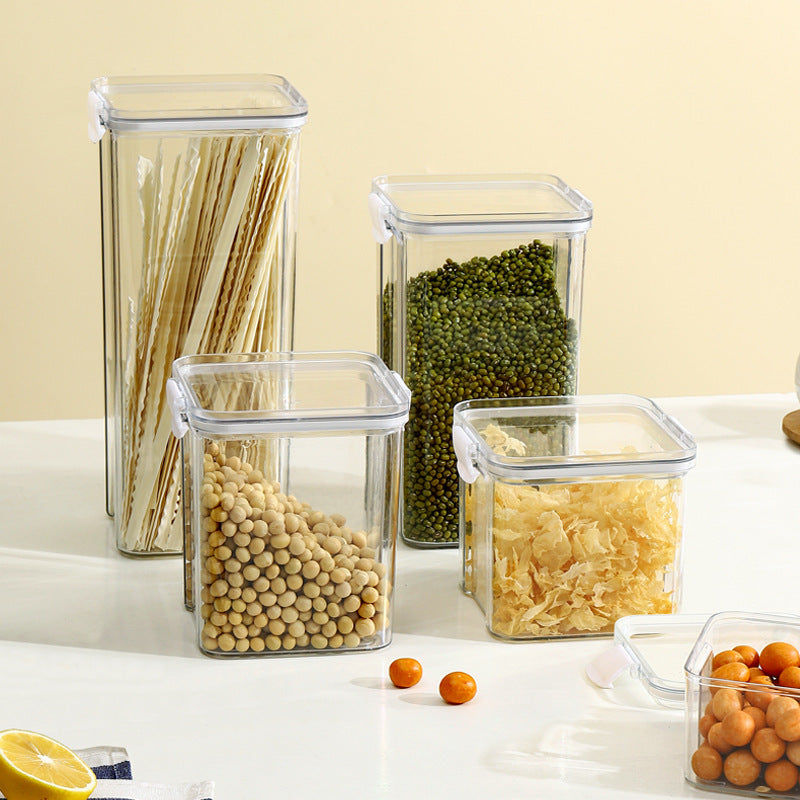 Sealed Jar Grain Kitchen Storage Food Grade Transparent Plastic Jar Box Snacks Dry Tea Storage Jar