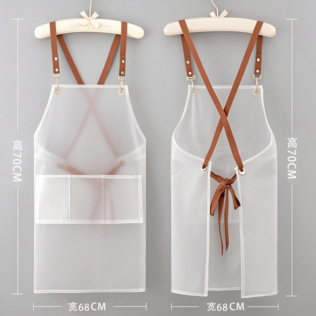 New apron tpu Waterproof antifouling kitchen household pet shop barber shop men's and women's work clothes customizable logo